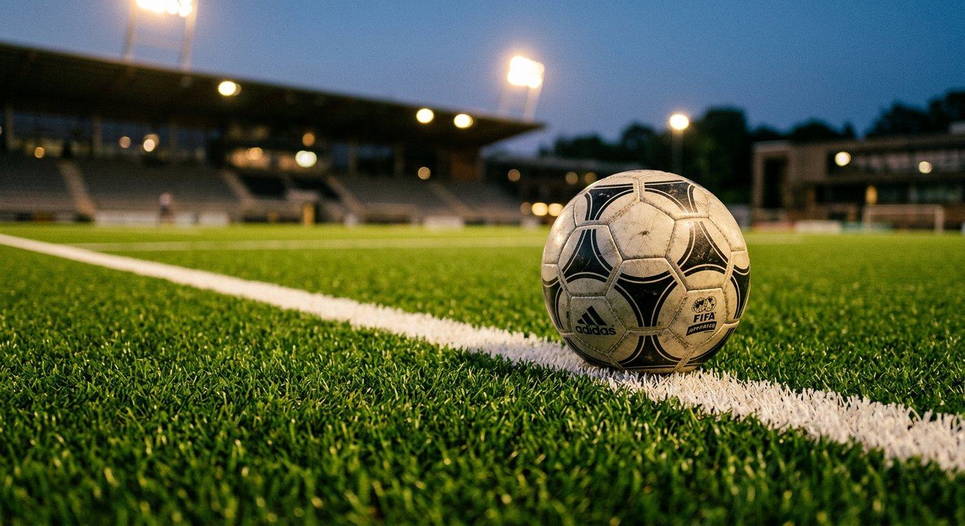 Cricket and football turf under floodlights